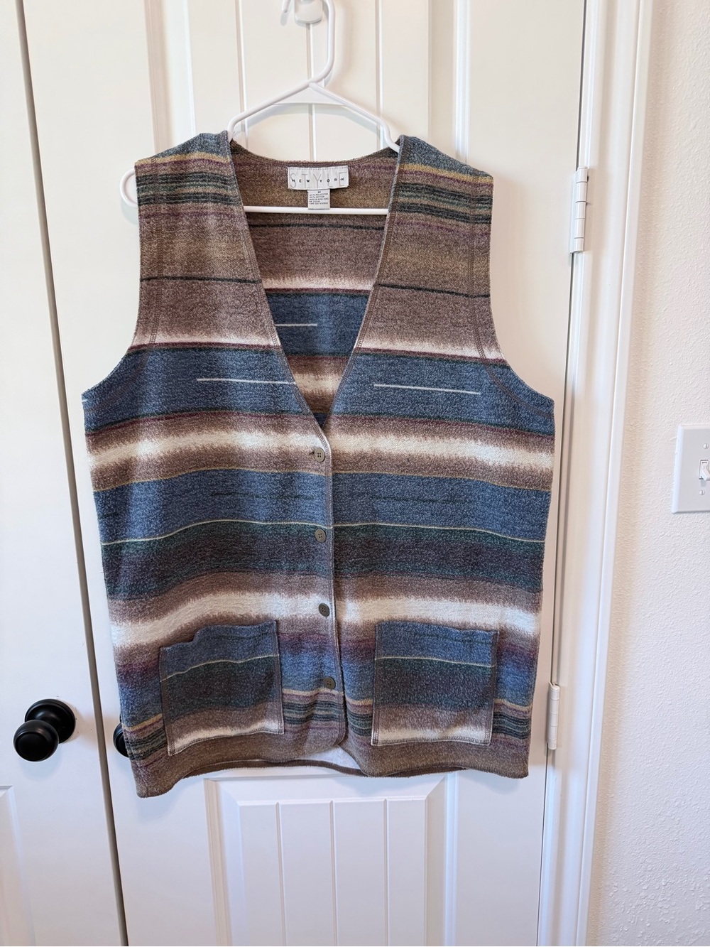Style New York Southwestern Striped Vest Medium